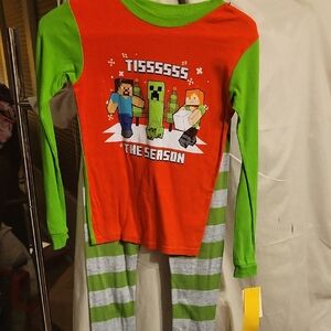 Kids Creeper Costume Pajama Set - Red and Green